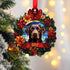 Labrador Chocolate Wreath Christmas Decoration